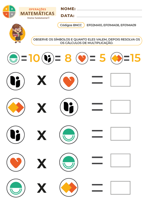 Atividades De Matemática 4 Operações  Atividades de multiplicação,  Matemática, Atividades de matemática