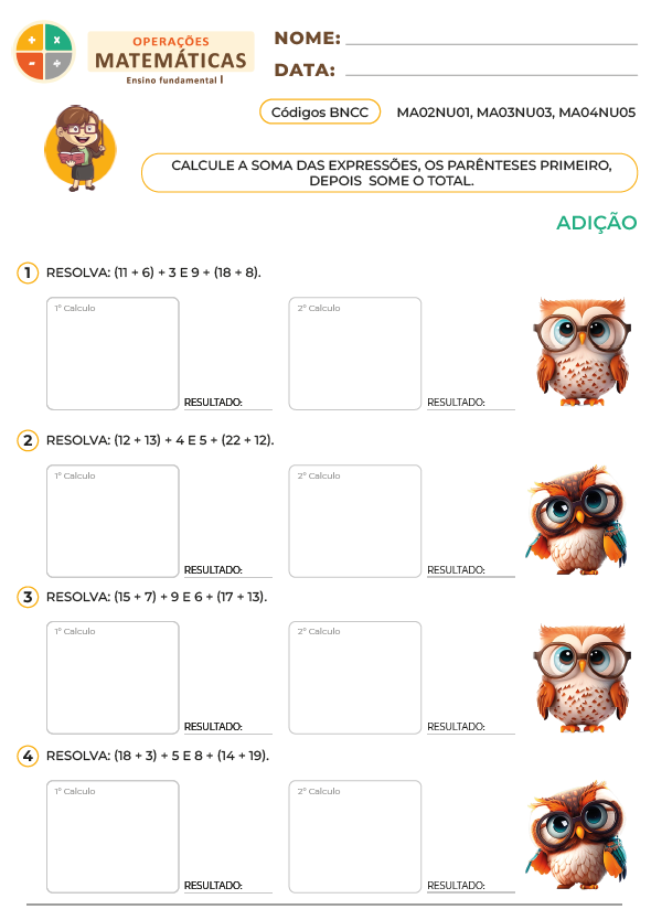 Matematica com as 4 operações